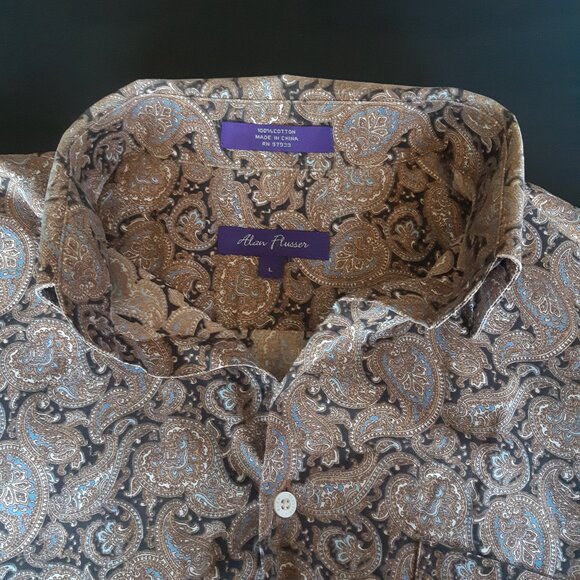 Alan Flusser SZ XL Paisley Men's Button Down Shirt ⚡️BUY 3 for $55⚡️ - Picture 2 of 16
